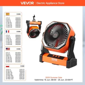 SucceBuy  Portable Fan Rechargeable Battery Powered Fan for Travel Bedroom Home Camping Office