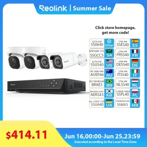 Reolink 8CH 4K Security Camera System 8MP Wired PoE Outdoor Cameras Home Security NVR Recorder with 2TB HDD for 24/7 Recording