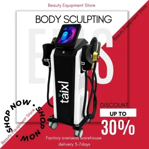 EMS Body Sculpting Machine Shaping 6500W 200hz EMS Radio Frequency RF Muscle Stimulator Device 4 Handle